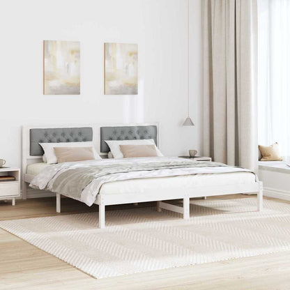 Rám Postele Světle Šedá 160 X 200 Cm Masivní Borové Dřevo