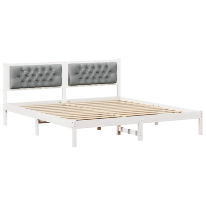 Rám Postele Světle Šedá 160 X 200 Cm Masivní Borové Dřevo