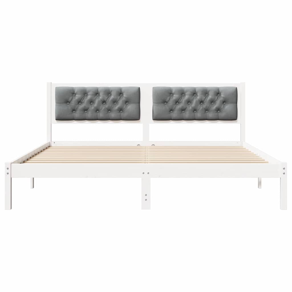 Rám Postele Světle Šedá 160 X 200 Cm Masivní Borové Dřevo