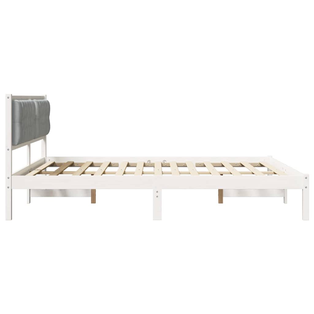 Rám Postele Světle Šedá 160 X 200 Cm Masivní Borové Dřevo