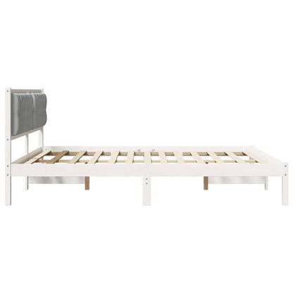 Rám Postele Světle Šedá 160 X 200 Cm Masivní Borové Dřevo
