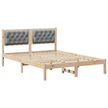 Rám Postele Světle Šedá 150 X 200 Cm Masivní Borové Dřevo