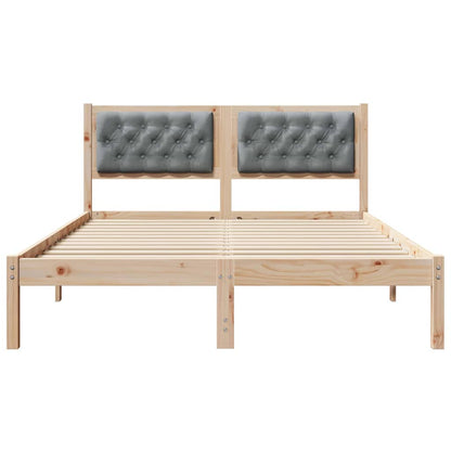 Rám Postele Světle Šedá 150 X 200 Cm Masivní Borové Dřevo