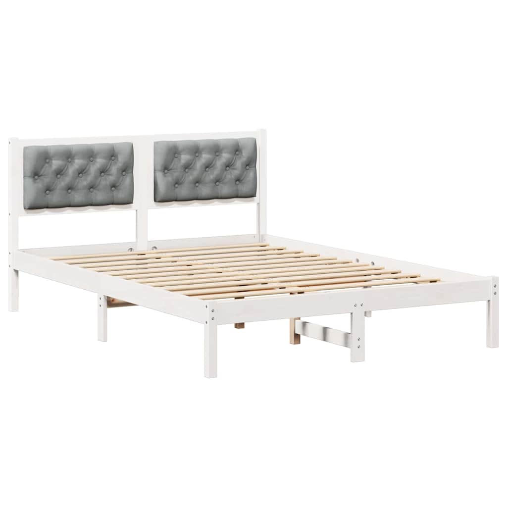 Rám Postele Světle Šedá 150 X 200 Cm Masivní Borové Dřevo