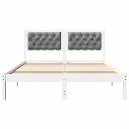 Rám Postele Světle Šedá 150 X 200 Cm Masivní Borové Dřevo