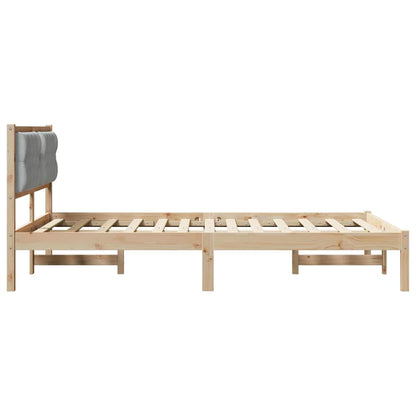 Rám Postele Světle Šedá 140 X 200 Cm Masivní Borové Dřevo