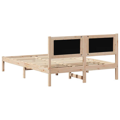 Rám Postele S Čelo Taupe 140 X 200 Cm Masivní Borové Dřevo