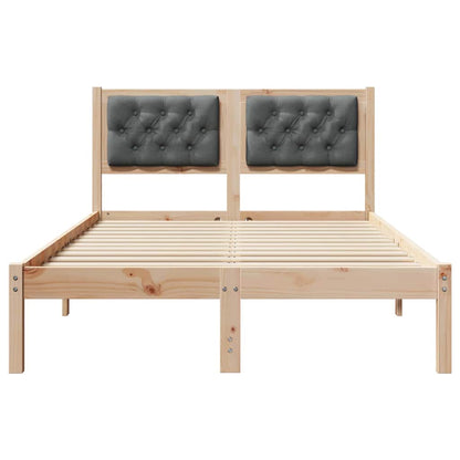 Rám Postele S Čelo Tmavě Šedá 120 X 200 Cm Masivní Borové Dřevo