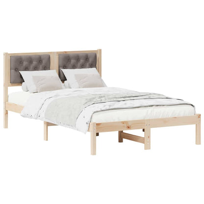 Rám Postele S Čelo Taupe 120 X 200 Cm Masivní Borové Dřevo