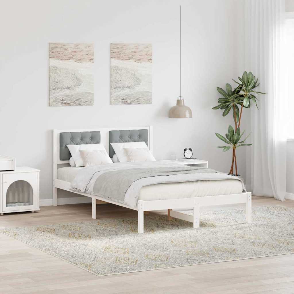 Rám Postele Světle Šedá 120 X 200 Cm Masivní Borové Dřevo