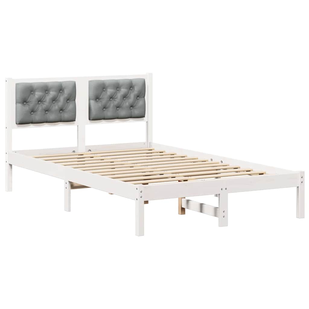Rám Postele Světle Šedá 120 X 200 Cm Masivní Borové Dřevo