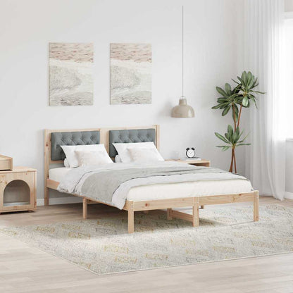 Rám Postele Světle Šedá 140 X 190 Cm Masivní Borové Dřevo