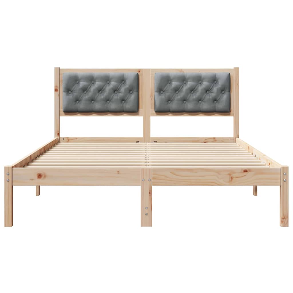 Rám Postele Světle Šedá 140 X 190 Cm Masivní Borové Dřevo
