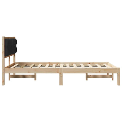 Rám Postele S Čelo Černá 140 X 190 Cm Masivní Borové Dřevo