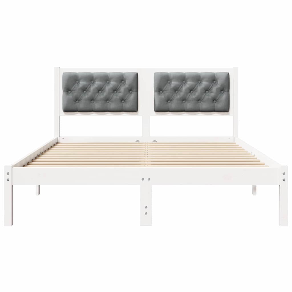 Rám Postele Světle Šedá 140 X 190 Cm Masivní Borové Dřevo
