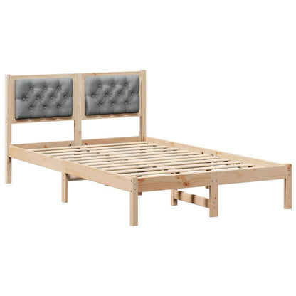 Rám Postele Světle Šedá 135 X 190 Cm Masivní Borové Dřevo