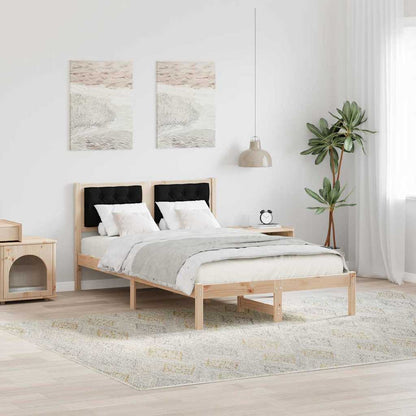 Rám Postele S Čelo Černá 135 X 190 Cm Masivní Borové Dřevo