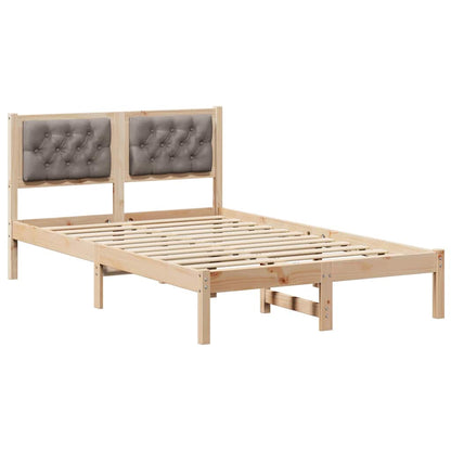 Rám Postele S Čelo Taupe 135 X 190 Cm Masivní Borové Dřevo