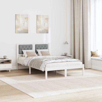 Rám Postele Světle Šedá 135 X 190 Cm Masivní Borové Dřevo