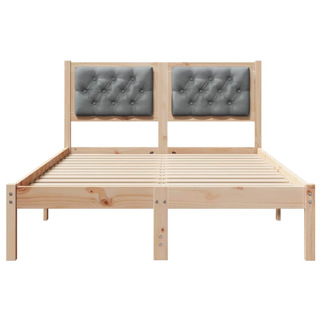 Rám Postele Světle Šedá 120 X 190 Cm Masivní Borové Dřevo