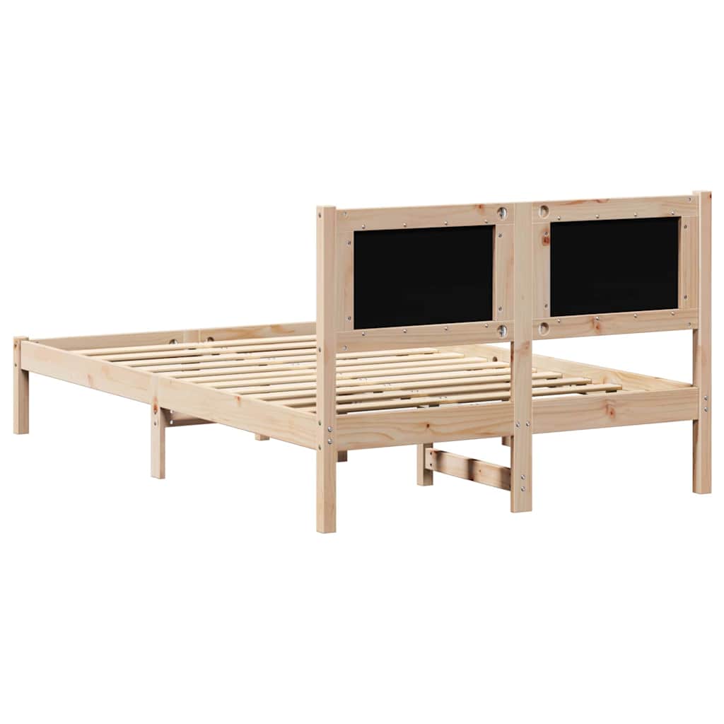 Rám Postele S Čelo Tmavě Šedá 120 X 190 Cm Masivní Borové Dřevo