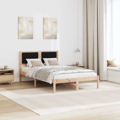 Rám Postele S Čelo Černá 120 X 190 Cm Masivní Borové Dřevo