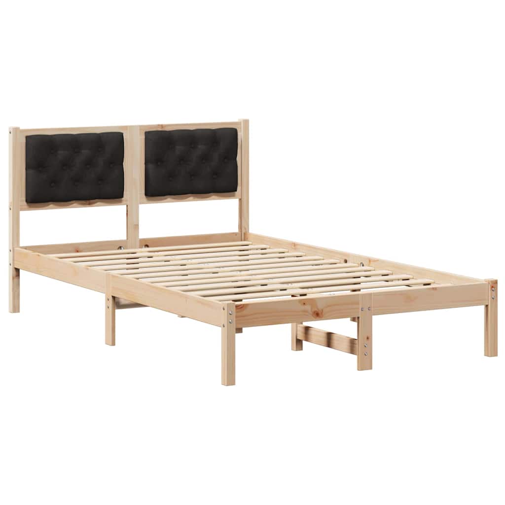 Rám Postele S Čelo Černá 120 X 190 Cm Masivní Borové Dřevo