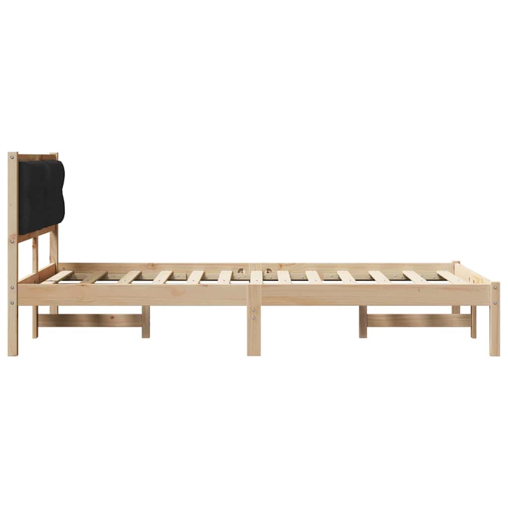 Rám Postele S Čelo Černá 120 X 190 Cm Masivní Borové Dřevo