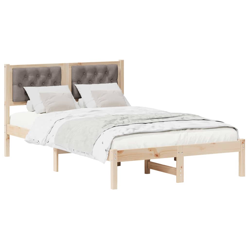 Rám Postele S Čelo Taupe 120 X 190 Cm Masivní Borové Dřevo