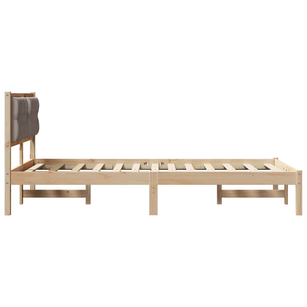 Rám Postele S Čelo Taupe 120 X 190 Cm Masivní Borové Dřevo