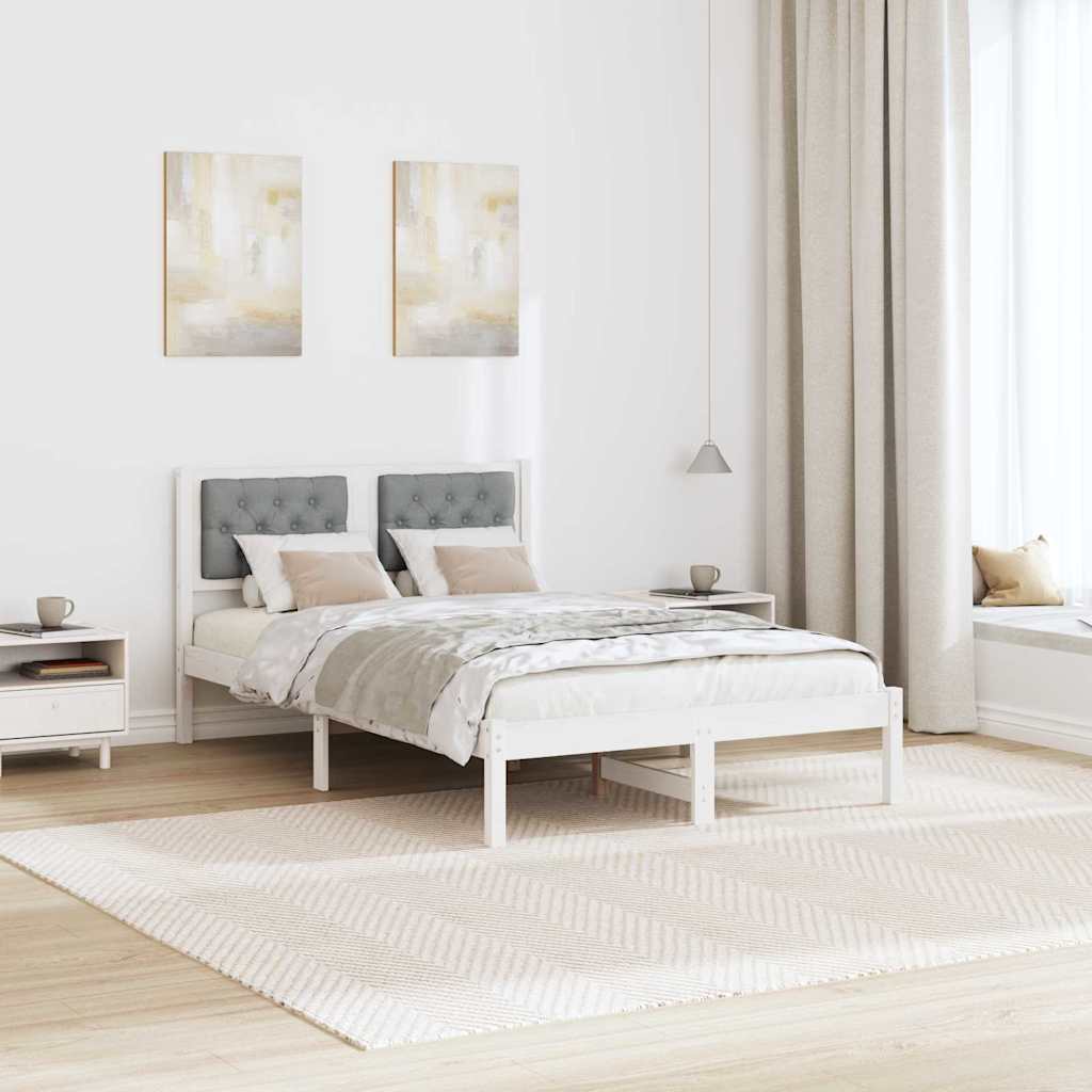 Rám Postele Světle Šedá 120 X 190 Cm Masivní Borové Dřevo