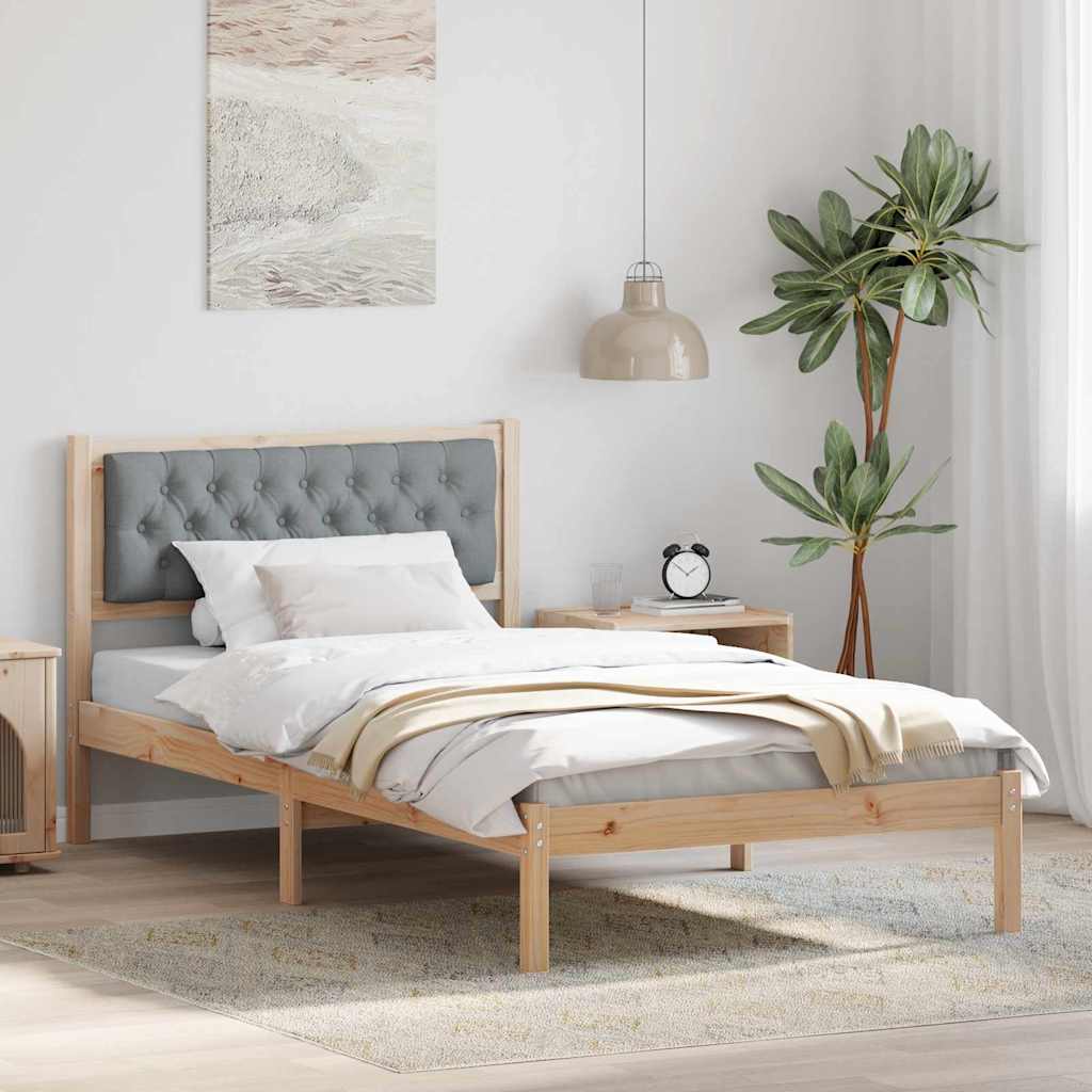 Rám Postele Světle Šedá 100 X 200 Cm Masivní Borové Dřevo