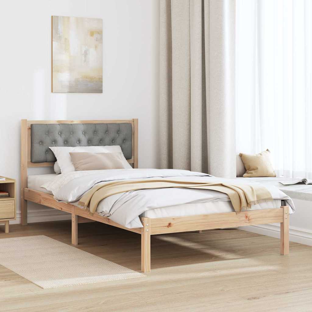 Rám Postele Světle Šedá 100 X 200 Cm Masivní Borové Dřevo