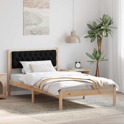 Rám Postele S Čelo Černá 100 X 200 Cm Masivní Borové Dřevo