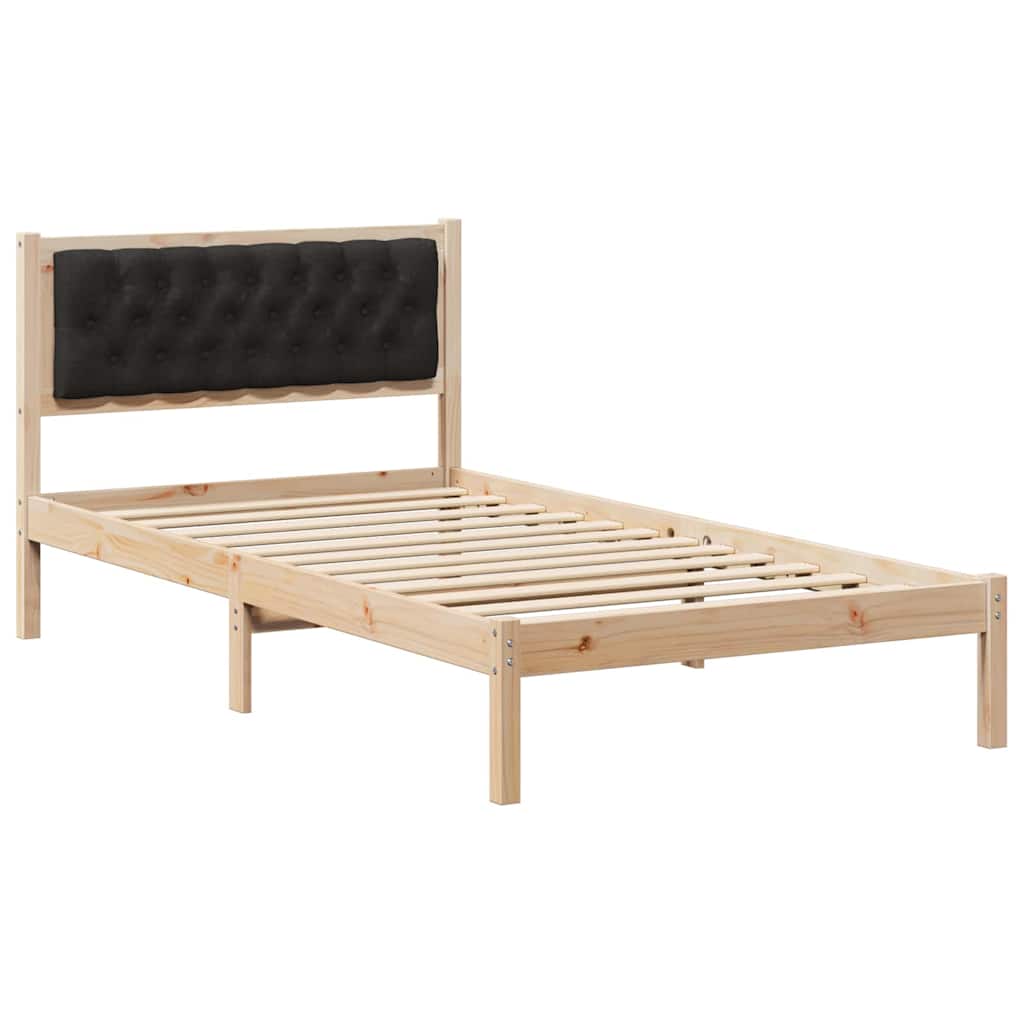 Rám Postele S Čelo Černá 100 X 200 Cm Masivní Borové Dřevo