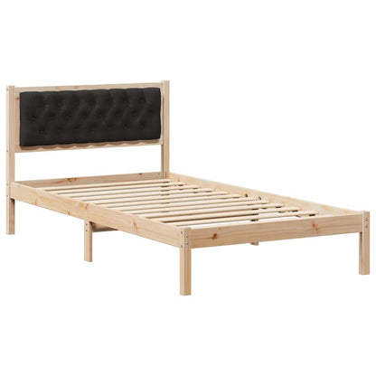 Rám Postele S Čelo Černá 100 X 200 Cm Masivní Borové Dřevo