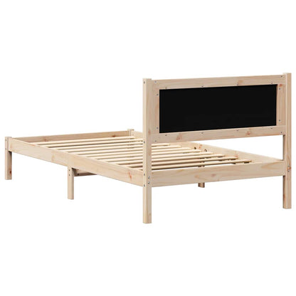 Rám Postele S Čelo Černá 100 X 200 Cm Masivní Borové Dřevo