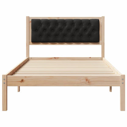 Rám Postele S Čelo Černá 100 X 200 Cm Masivní Borové Dřevo