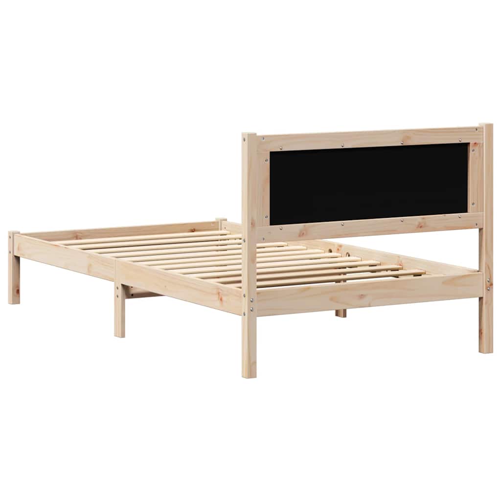 Rám Postele S Čelo Taupe 100 X 200 Cm Masivní Borové Dřevo