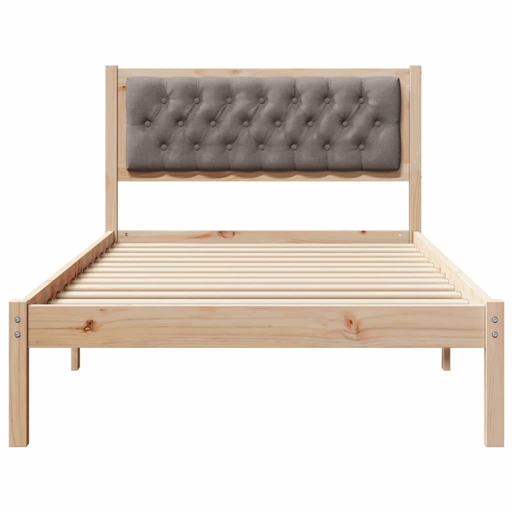 Rám Postele S Čelo Taupe 100 X 200 Cm Masivní Borové Dřevo