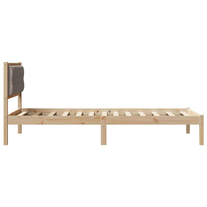 Rám Postele S Čelo Taupe 100 X 200 Cm Masivní Borové Dřevo