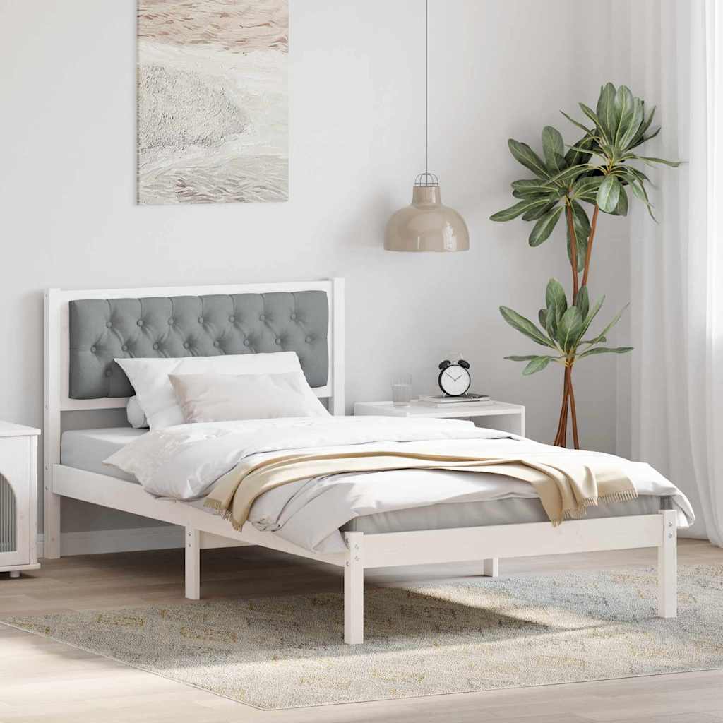 Rám Postele Světle Šedá 100 X 200 Cm Masivní Borové Dřevo