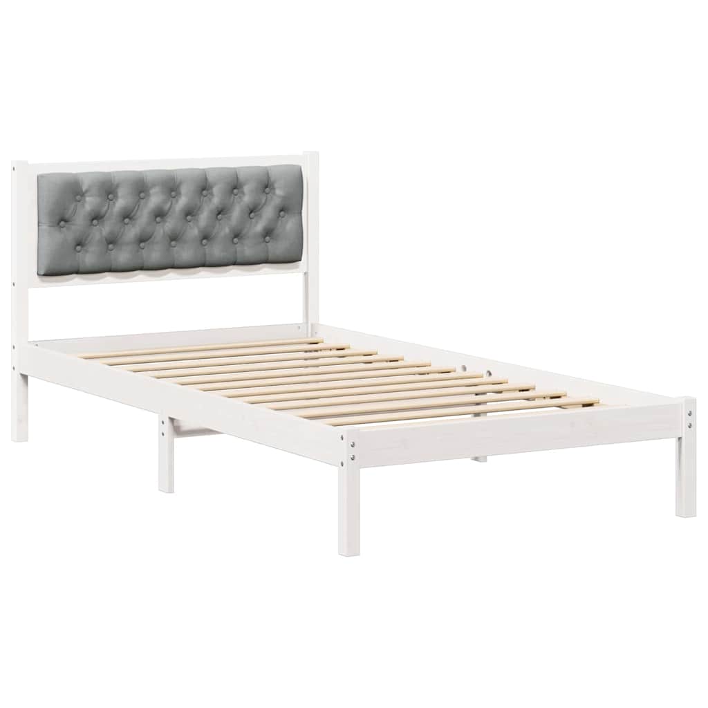 Rám Postele Světle Šedá 100 X 200 Cm Masivní Borové Dřevo