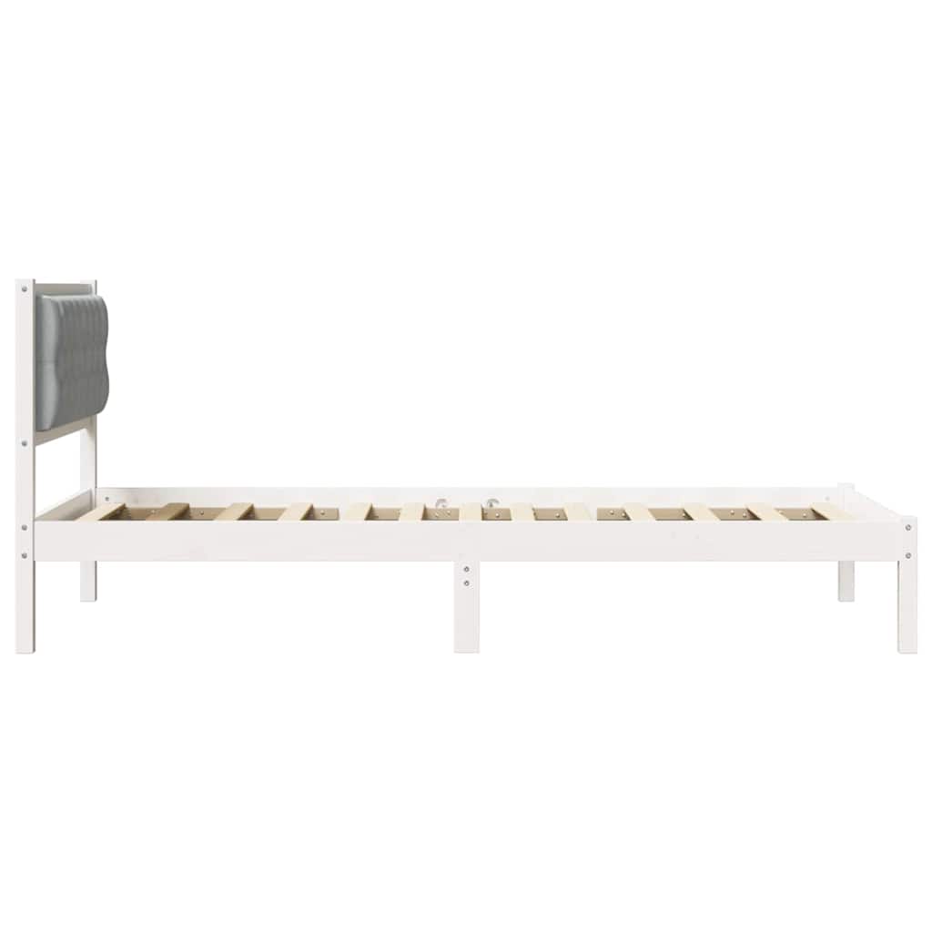 Rám Postele Světle Šedá 100 X 200 Cm Masivní Borové Dřevo