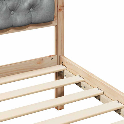 Rám Postele S Čelo Světle Šedá 80 X 200 Cm Masivní Borové Dřevo
