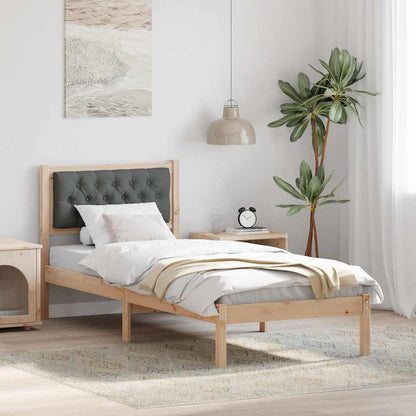 Rám Postele S Čelo Tmavě Šedá 80 X 200 Cm Masivní Borové Dřevo