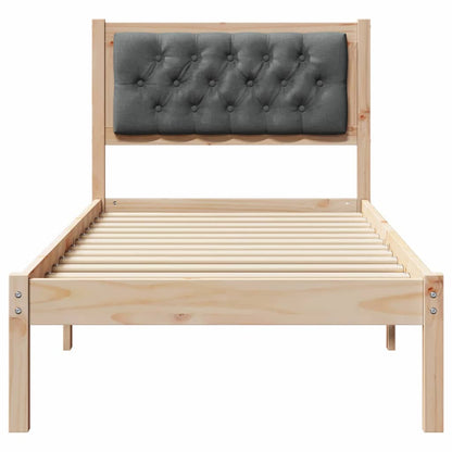 Rám Postele S Čelo Tmavě Šedá 80 X 200 Cm Masivní Borové Dřevo