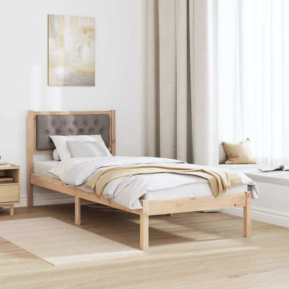 Rám Postele S Čelo Taupe 80 X 200 Cm Masivní Borové Dřevo