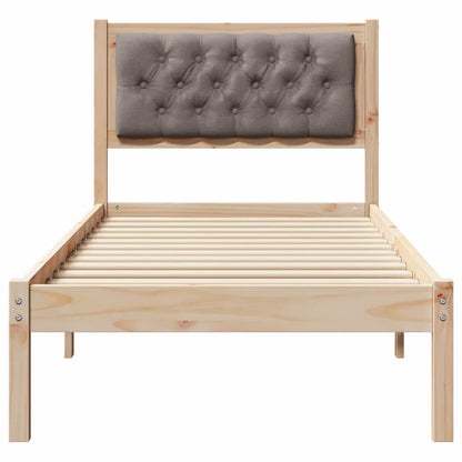 Rám Postele S Čelo Taupe 80 X 200 Cm Masivní Borové Dřevo