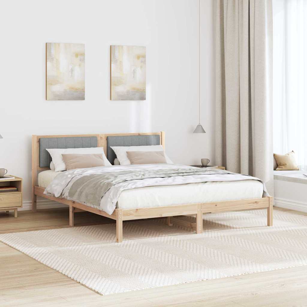 Rám Postele S Čalouněným Čelem S Čelo Světle Šedá 150 X 200 Cm